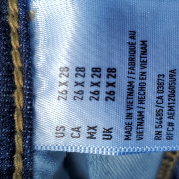 American Eagle Extreme Flex Slim Medium Wash Jeans Size 26 X 28. - Picture 11 of 11